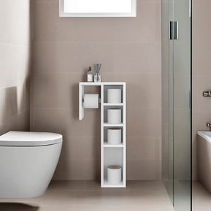 English Elm Rosemont Sliding Door Wall Cabinet White Finish Adjustable Shelves Bathroom Storage B092P390617