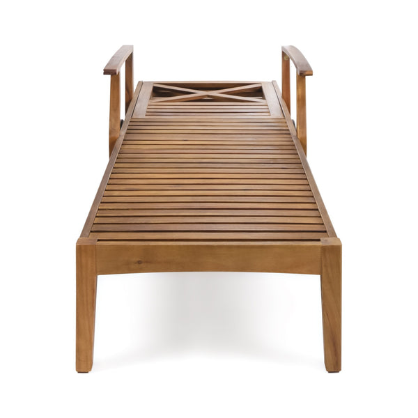 English Elm Christopher Knight Home® - PERLA Teak Acacia Chaise Lounge with Wheels – Outdoor Patio Wood Recliner, Mix‑and‑Match Cushions, Single/Set Options 61724.00WTC