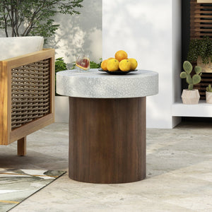 English Elm Christopher Knight Home® - Mgo Square Side Table – Modern Design With Antique White Top & Natural Base For Indoor/Outdoor Use N770P228822A