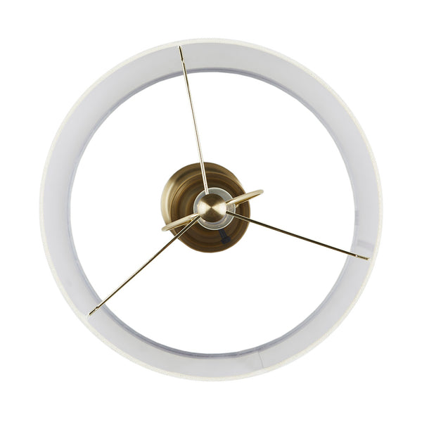 JLA Home Hampton Hill - Table Aelorian Lamp 28"H Antique Brass with Off-White Empire Shade, LED Bulb, 2-Year Warranty Elegance MT153-0078