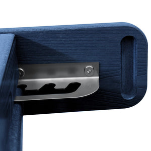 English Elm Folding Outdoor Hdpe Adirondack Chair with Retractable Ottoman for Deck or Patio Navy Blue W1889P450925