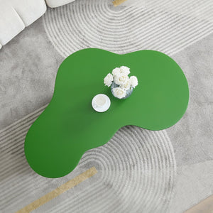 English Elm 50 Inch Sculptural Fiberglass Coffee Table Ready to Use Focal Point for Modern Living Rooms Green W876P452391