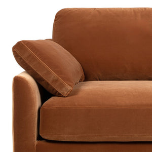 English Elm Pasadena Farmhouse Velvet Sofa with Rubberwood Base for Cozy Living Rooms B2719P479036