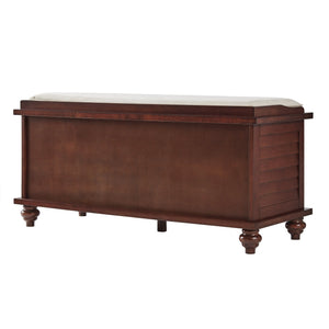 Frasco Velvet Upholstered Storage Bench with Shutter Doors for Modern Entryways