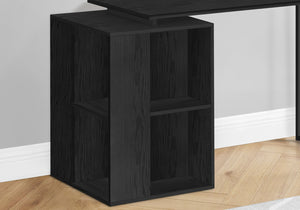 English Elm Computer Desk With Reversible Bookcase, Modern Black Laminate & Metal Frame, Perfect For Home Office B2710P221289