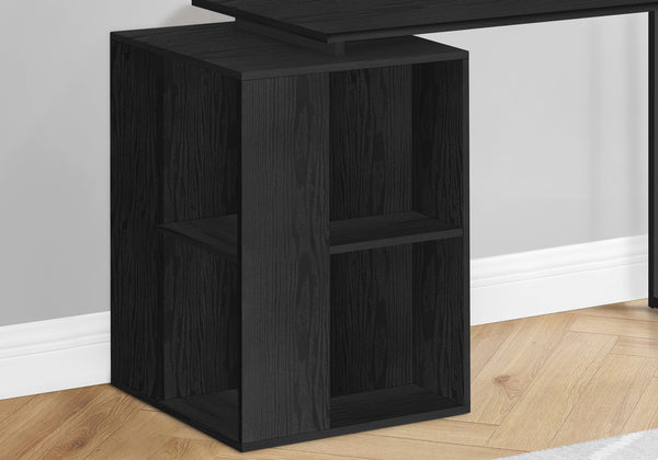 English Elm Computer Desk With Reversible Bookcase, Modern Black Laminate & Metal Frame, Perfect For Home Office B2710P221289