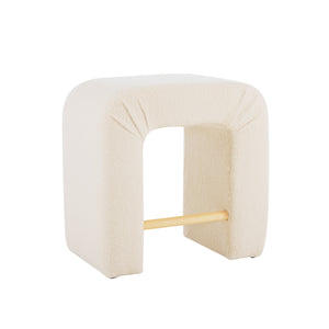 English Elm Christopher Knight Home® - 24''Boucle Modern Inverted U-Shape Stool Set of 2 — Cream Bouclé Upholstery, Rubberwood Legs, 24" Seat N780P187017C