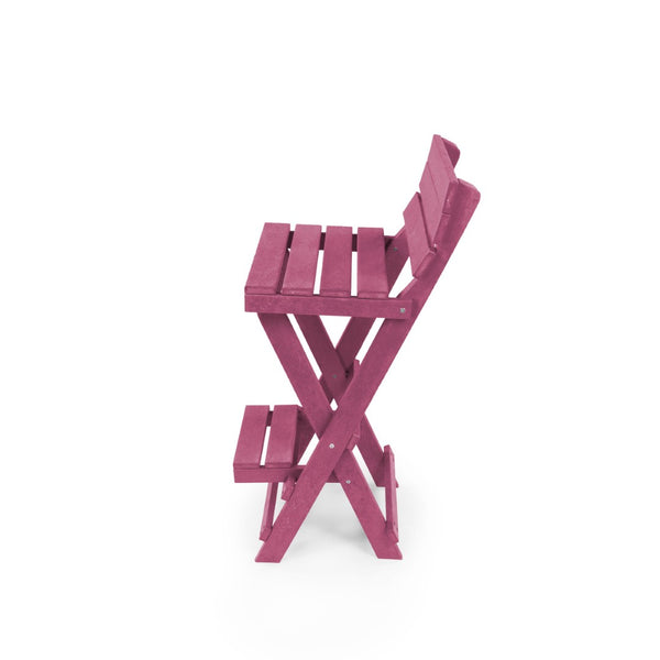 English Elm Harbor Point Recycled Hdpe Outdoor Folding Bar Stool Patio Deck All Season Seating Burgundy B2745P409650