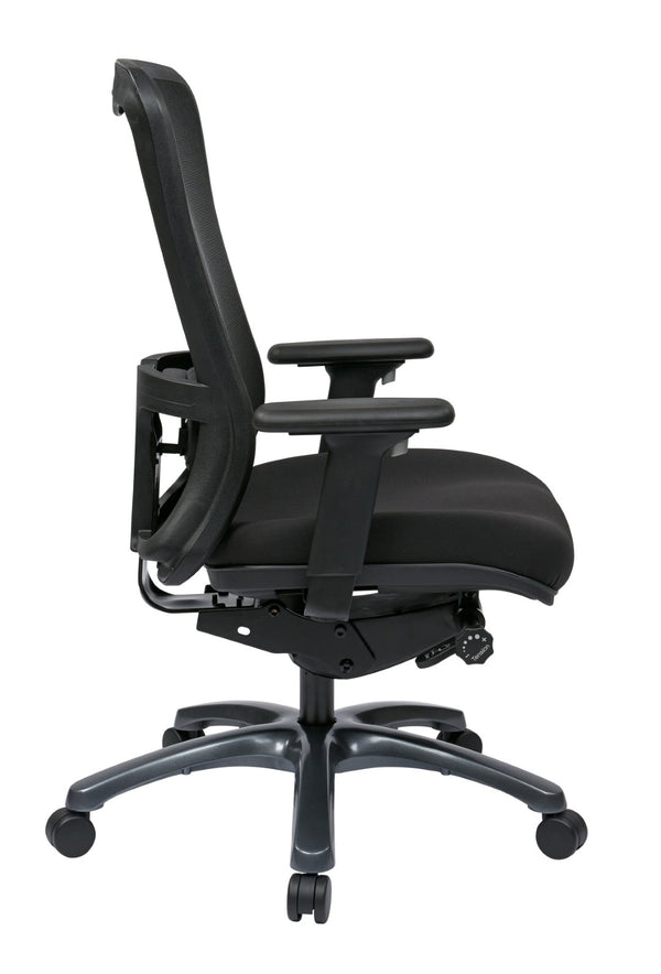 OSP Home Furnishings Progrid Ergonomic Mesh High Back Office Chair with Lumbar Support and Padded Seat 97720-30