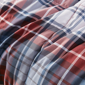 JLA Home Madison Park Essentials - 3M Scotchgard ultra-soft plaid down alternative comforter set – all-season breathable, antimicrobial protection and tailored shams (Twin) Red MPE10-946