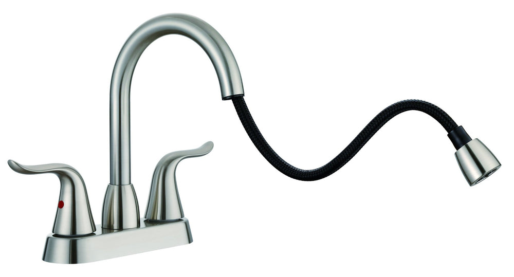 English Elm Bathroom Sink Faucet Dual Handle Widespread Design with Pop up Drain and Supply Lines B2724P501238