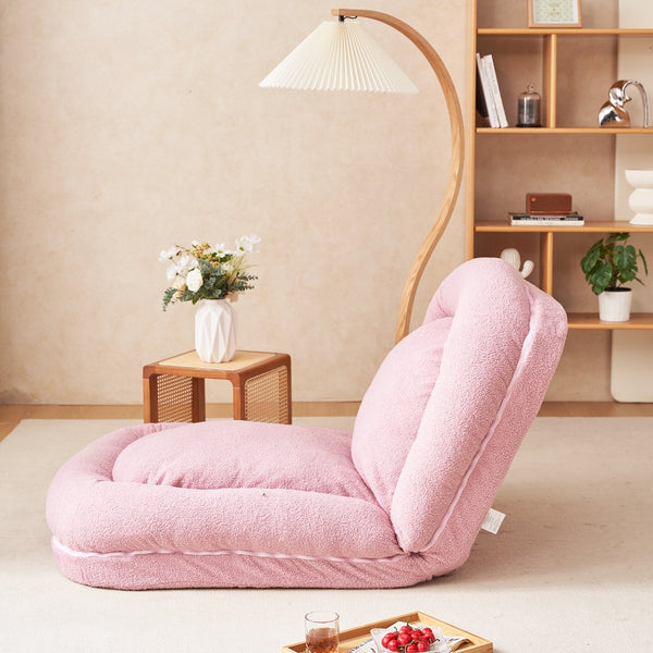 English Elm Triple Fold Down Sofa Bed – Compact, Metal Frame, Thick Cushion Comfort, Adjustable Back for Versatile Use Pink W244P196085