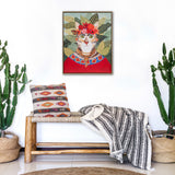 Madison Park Pet Portrait Casual Bohemian Cat In Forest Framed Canvas Wall Art ID95C-0041 Bohemian Cat