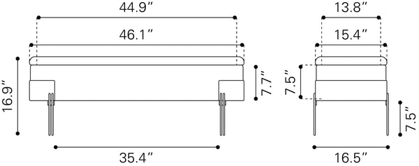 Lebreton Storage Bench Oatmeal Beige 110082 Zuo Modern