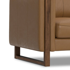 English Elm Richard 63-Inch Loveseat - Eco-Friendly Semi-Aniline Leather, Compact Comfort For Stylish Spaces B136P364298-GIGA