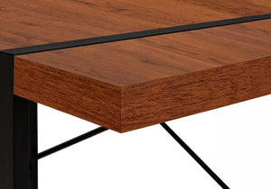 English Elm Computer Desk, Stylish Brown Laminate With Black Metal Legs, Modern Workspace For Home & Office B2710P219878