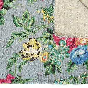 Homeroots 50" Stylish Floral Kantha Throw Blanket - Cozy Embroidered Design For Home Decor & Comfort Cotton ,50"X70" Cotton 328225