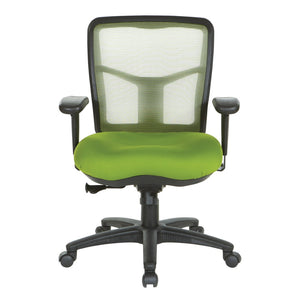 OSP Home Furnishings Green Air Mist Ergonomic Mesh Office Chair with Lumbar Support and Synchro Tilt Control 92555-9279