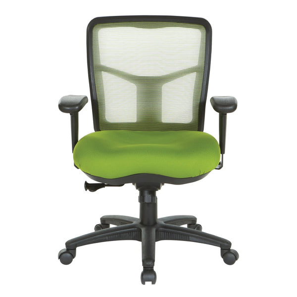 OSP Home Furnishings Green Air Mist Ergonomic Mesh Office Chair with Lumbar Support and Synchro Tilt Control 92555-9279