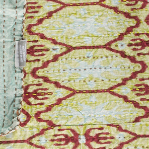 HomeRoots 50" Cozy Kantha Floral Throw Blanket - Artfully Handcrafted, Lightweight, Embroidered Design for Comfort Cotton - 50"x70" Sky Blue / Burgundy / Yellow 328236