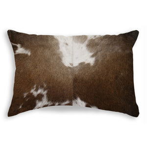 Homeroots 12" X 20" Chocolate Cowhide Throw Pillow   328242