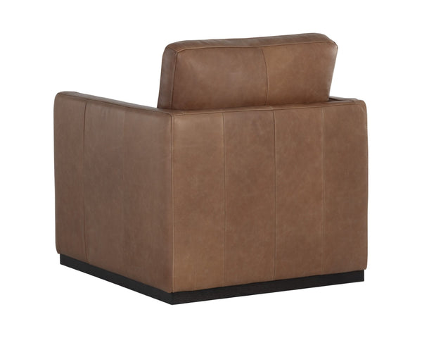 Sunpan PORTMAN Swivel Lounge Chair in Luxe Marseille Camel Leather - Modern Comfort & Style for Any Room 106586V