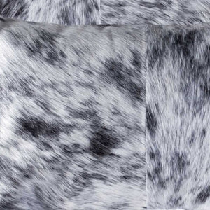 HomeRoots Set of Two Luxurious Cowhide Lumbar Throw Pillows for Elegant Home Décor and Comfort Salt/Pepper Black/White 328291