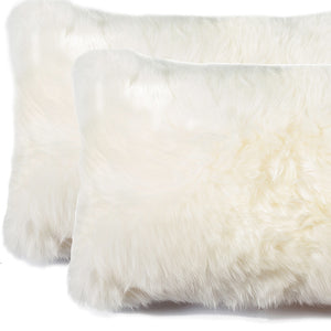 Homeroots Set Of Two 12" X 20" Natural Cowhide Throw Pillow   328293