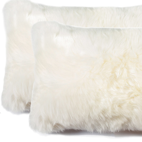 Homeroots Set Of Two 12" X 20" Natural Cowhide Throw Pillow   328293