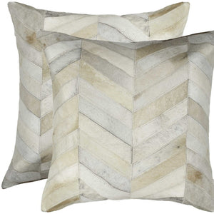 HomeRoots Set of Two Luxurious Natural Cowhide Throw Pillows for Rustic-Chic Home Decor & Comfort 328295