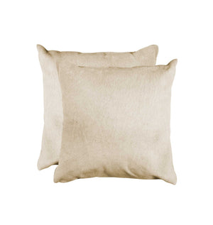 HomeRoots Set of Two Natural Cowhide Throw Pillows - Cozy Comfort Meets Elegant Style for Any Space 328297