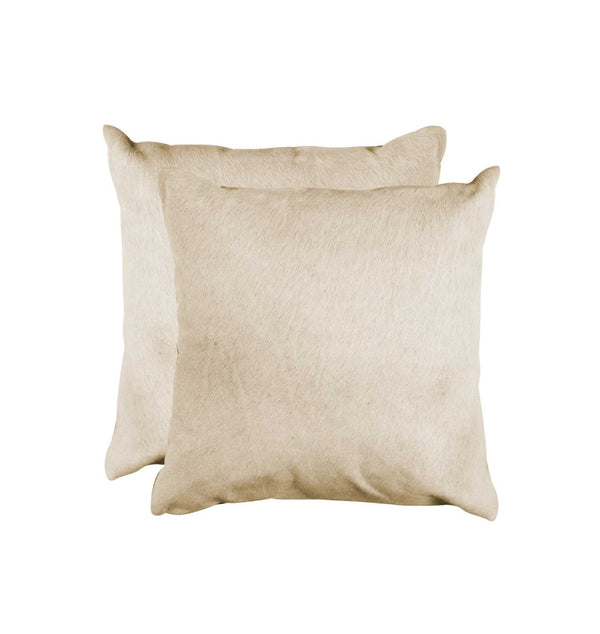 HomeRoots Set of Two Natural Cowhide Throw Pillows - Cozy Comfort Meets Elegant Style for Any Space 328297