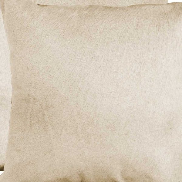 HomeRoots Set of Two Natural Cowhide Throw Pillows - Cozy Comfort Meets Elegant Style for Any Space 328297