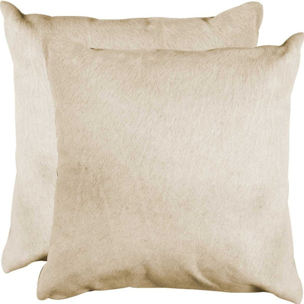 HomeRoots Set of Two Natural Cowhide Throw Pillows - Cozy Comfort Meets Elegant Style for Any Space 328297