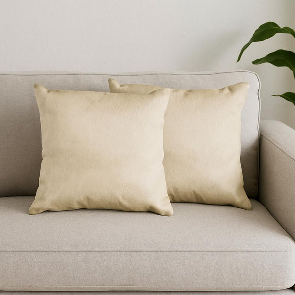 HomeRoots Set of Two Natural Cowhide Throw Pillows - Cozy Comfort Meets Elegant Style for Any Space 328297
