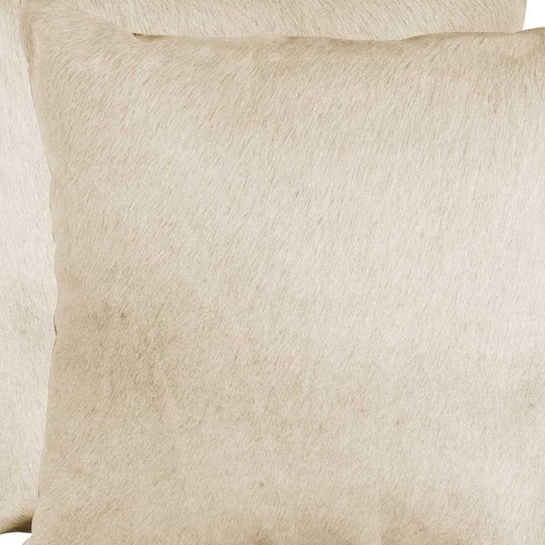 HomeRoots Set of Two Natural Cowhide Throw Pillows - Cozy Comfort Meets Elegant Style for Any Space 328297