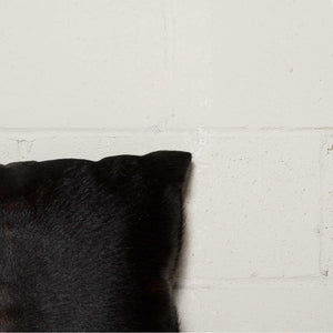 Homeroots Set Of Two 18" Black Cowhide Throw Pillow   328298