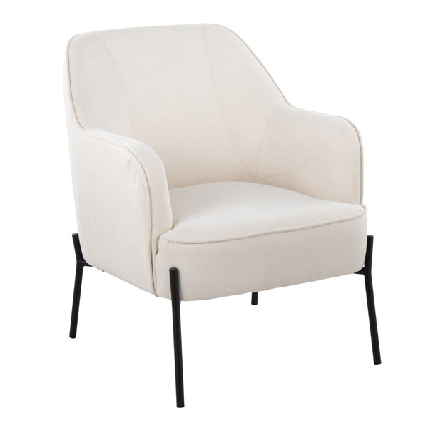 English Elm Daniella Bucket Accent Chair Woven Cream Upholstery with Black Metal Legs Modern Style B202P223484