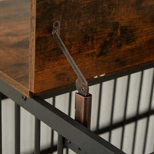 English Elm Furniture style dog crate with sturdy steel frame, particle board top for 150lb storage, fits dogs up to 70lb Rustic Brown W1162119831