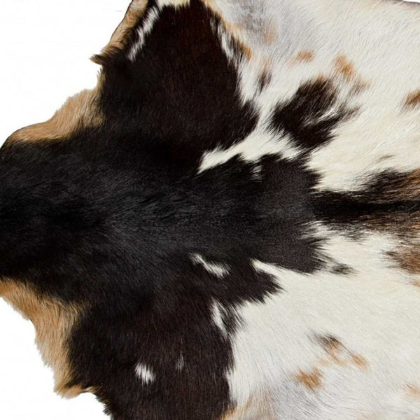 HomeRoots 2' X 3' Luxurious Calfskin Area Rug - Handcrafted Elegance for Modern Spaces, Naturally Stain-Resistant Zebu 328300