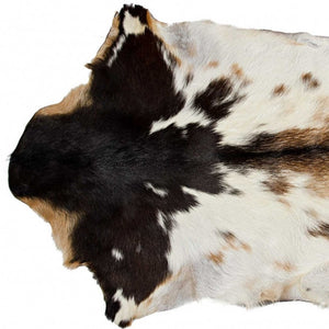 HomeRoots 2' X 3' Luxurious Calfskin Area Rug - Handcrafted Elegance for Modern Spaces, Naturally Stain-Resistant Zebu 328300