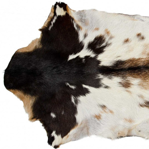 HomeRoots 2' X 3' Luxurious Calfskin Area Rug - Handcrafted Elegance for Modern Spaces, Naturally Stain-Resistant Zebu 328300