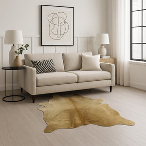 HomeRoots 6' X 7' Taupe Cowhide-Print Area Rug – Elegant Contemporary Design for Modern Rustic Interiors 328305