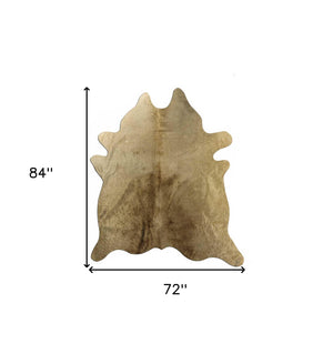 Homeroots 6' X 7' Taupe Cowhide Area Rug  Cowhide 328305