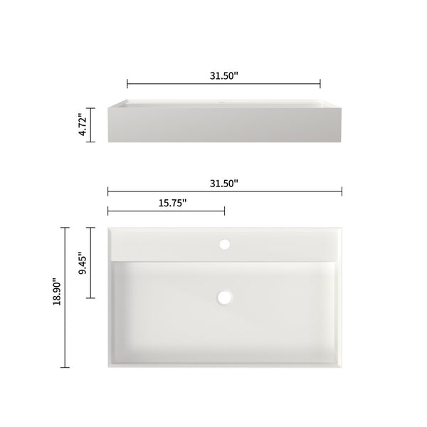 English Elm Stone Resin Seamless Vanity Basin Sculptural Sink for Modern Spa Bathrooms T3785P355779
