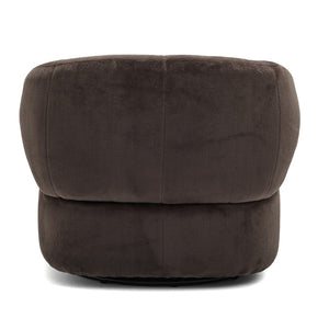 English Elm Plush Barrel Swivel Accent Chair Velvet Upholstered 360 Degree Base Living Room Black,Dark Brown N776P403621M