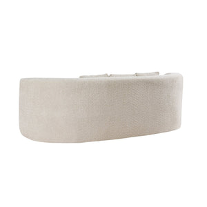 English Elm 90 Inch Curved Boucle Sofa Sculptural Upholstered Couch for Modern Living Spaces Beige N773P376896S