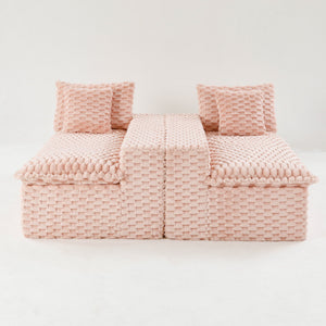 English Elm Luxury Turtle Velvet Multifunctional Sofa - Convertible 4-Seat Modular Design, Plush Sponge Comfort W3371S00031