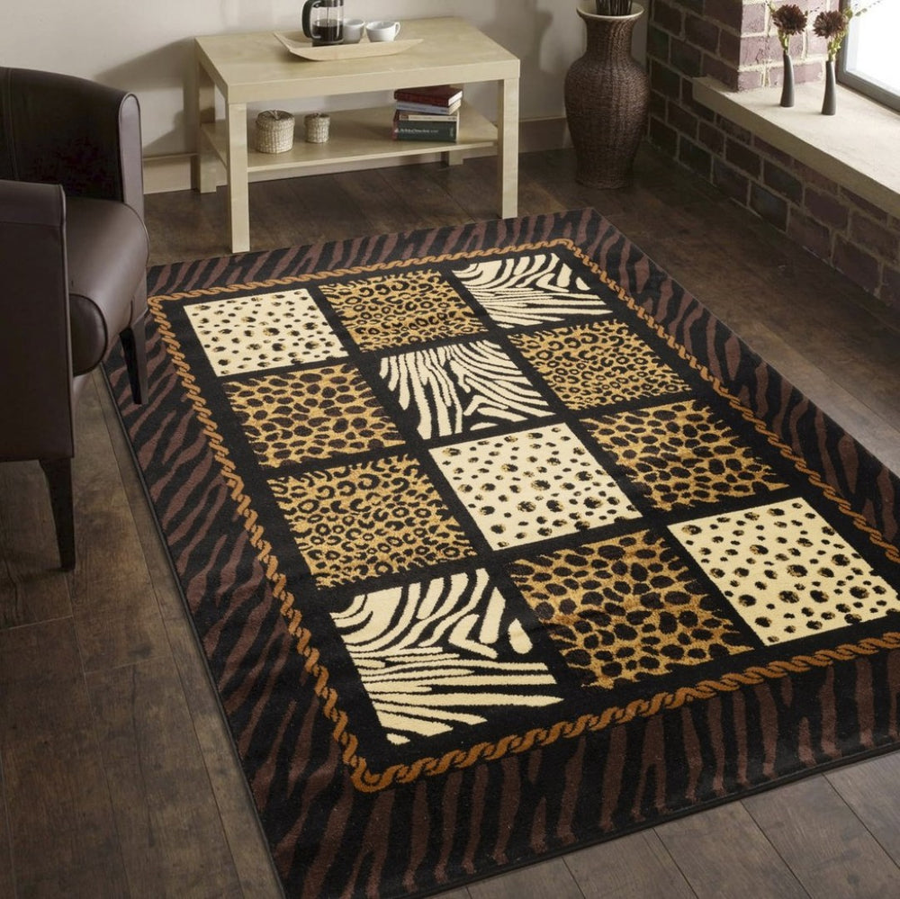 English Elm Tribes Bold Animal Print Area Rug 7 Ft. 10 In. X 10 Ft. 3 In. - Durable, Stain-Resistant, Kid-Friendly! B186P316760-GIGA