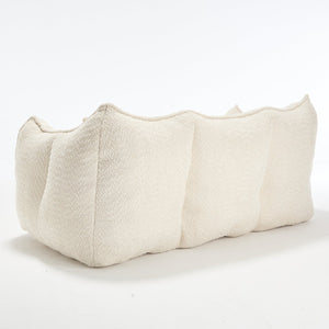 English Elm Soft Plush Foam Beanbag Chair for Two People, Square Recliner Sofa With Superfiber Comfort Embrace Beige W1996P252271